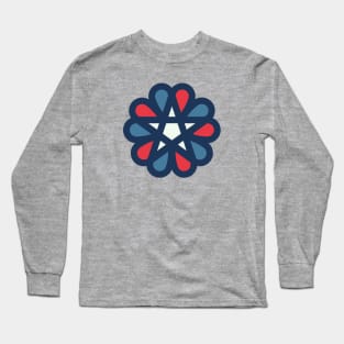 Geometric Star Spangled Design Long Sleeve T-Shirt